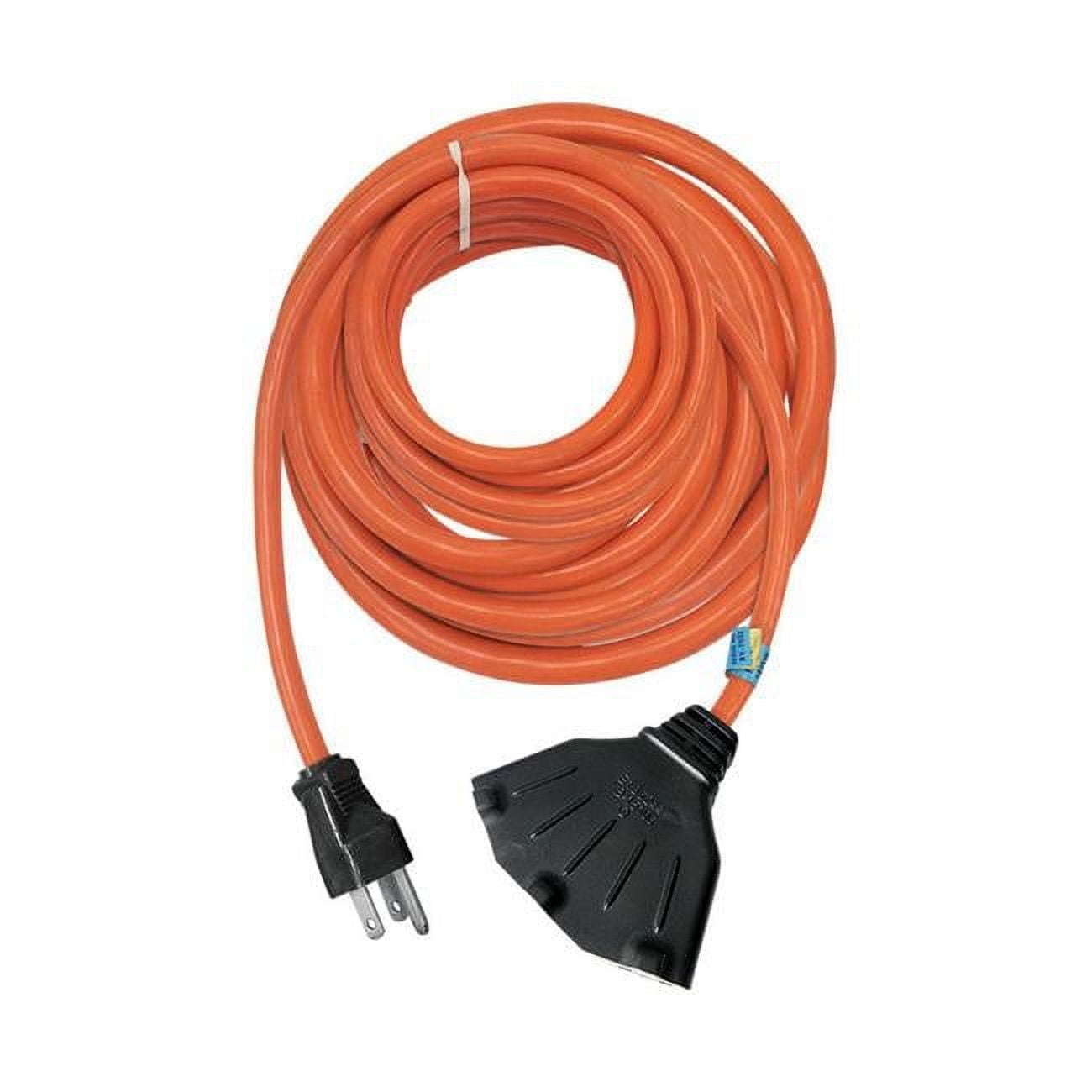 Projex 3526134 Indoor \u0026 Outdoor 100 ft. Orange Triple Outlet Cord