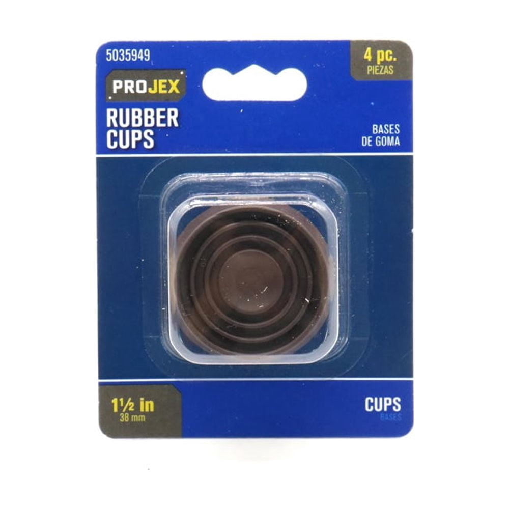 Projex 5035949 1.50 in. Rubber Round Caster Cup, Brown -Pack of 4 ...