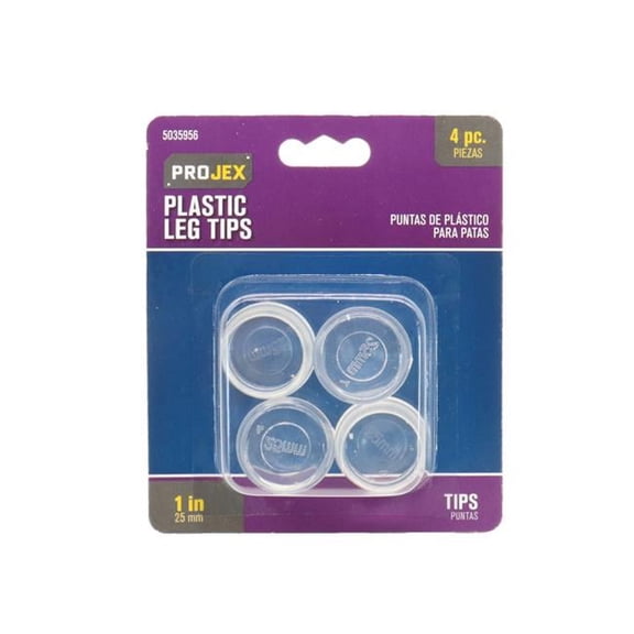 Projex 5035956 1 in. Thermoplastic Ethylene Leg Tip - Round, Clear - Pack of 4