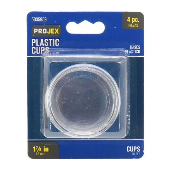 Projex 5035959 1.87 in. Plastic Round Caster Cup, Clear - Pack of 4