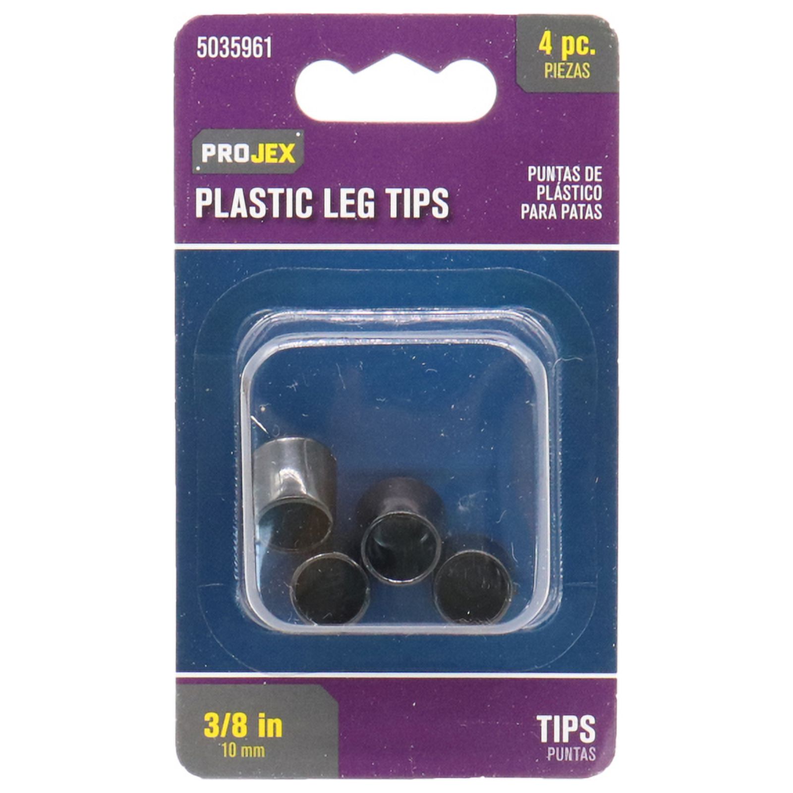 Projex 5035961 0.37 in. Plastic Leg Tip - Round, Black - Pack of 4 ...