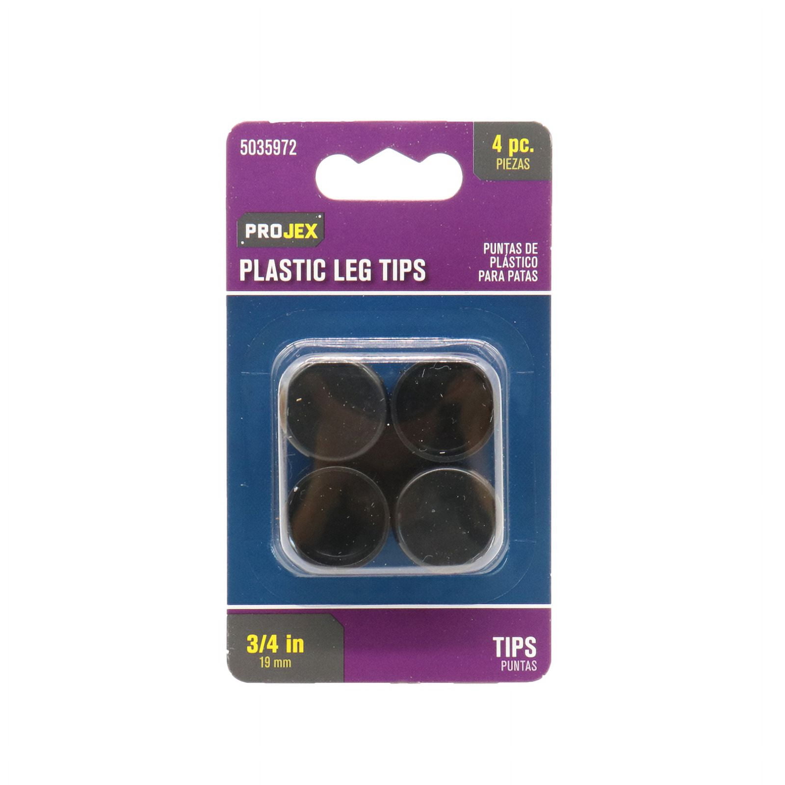 Projex 5035972 0.75 in. Plastic Leg Tip - Round, Black - Pack of 4 ...