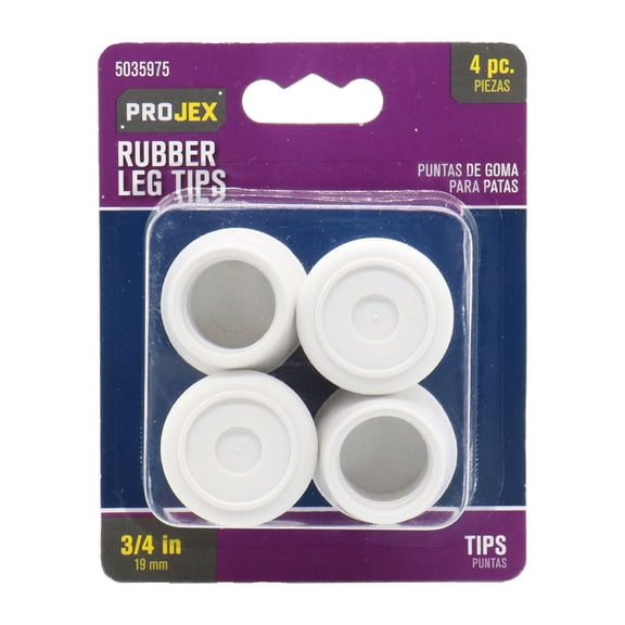 Projex 5035975 0.75 in. Rubber Leg Tip Off-White Round, Pack of 4