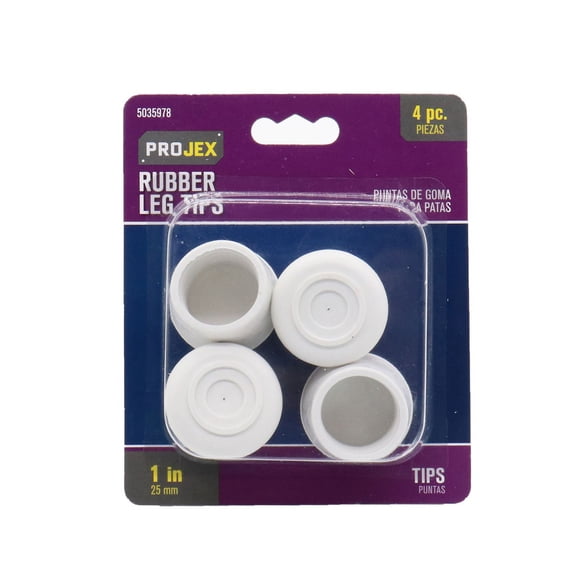 Projex 5035978 1 in. Rubber Leg Tip Off-White Round, Pack of 4