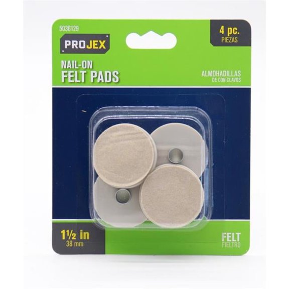 Projex 5036129 0.88 x 1.5 in. Felt Protective Round Pad - Brown - Pack of 8
