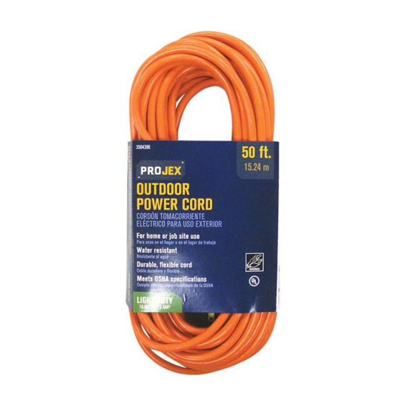 Projex FW294P Indoor & Outdoor 3 SPT Extension Cord 16 Gauge Orange
