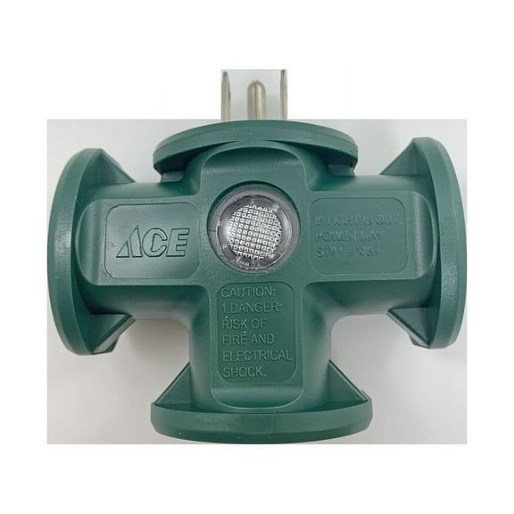 Projex 3539723 Grounded 3 Outlets Triple Tap Adapter, Green