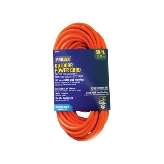 Projex Indoor & Outdoor 50 ft. Orange Extension Cord