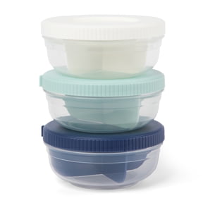 Prokeeper+ Plastic 3 Portion Snack Stack Food Storage Container, Ideal Use for Workday Meals and Travel
