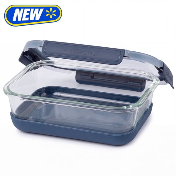 Prokeeper+ 4.5 Cup Glass Food Storeage Container with Silicone Base, Designed to Help with Pantry Storage and Everyday Organization
