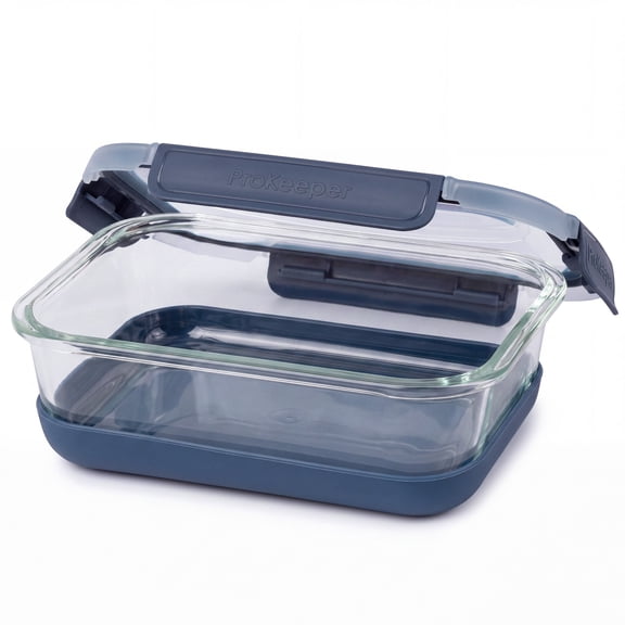 Prokeeper+ 4.5 Cup Glass Food Storeage Container with Silicone Base, Designed to Help with Pantry Storage and Everyday Organization