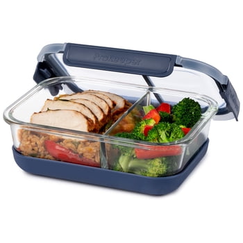 ProKeeper+ Borosilicate Glass Lunch and Salad Storage Container with Silicone Base and Snap-Lock Lid