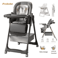 thumbnail image 1 of Prokoke Baby High Chairs,Baby Portable Folding Dining Chairs for 6 Months to 3 Years,Adjustable Height,PU leather,Unisex,Grey, 1 of 11