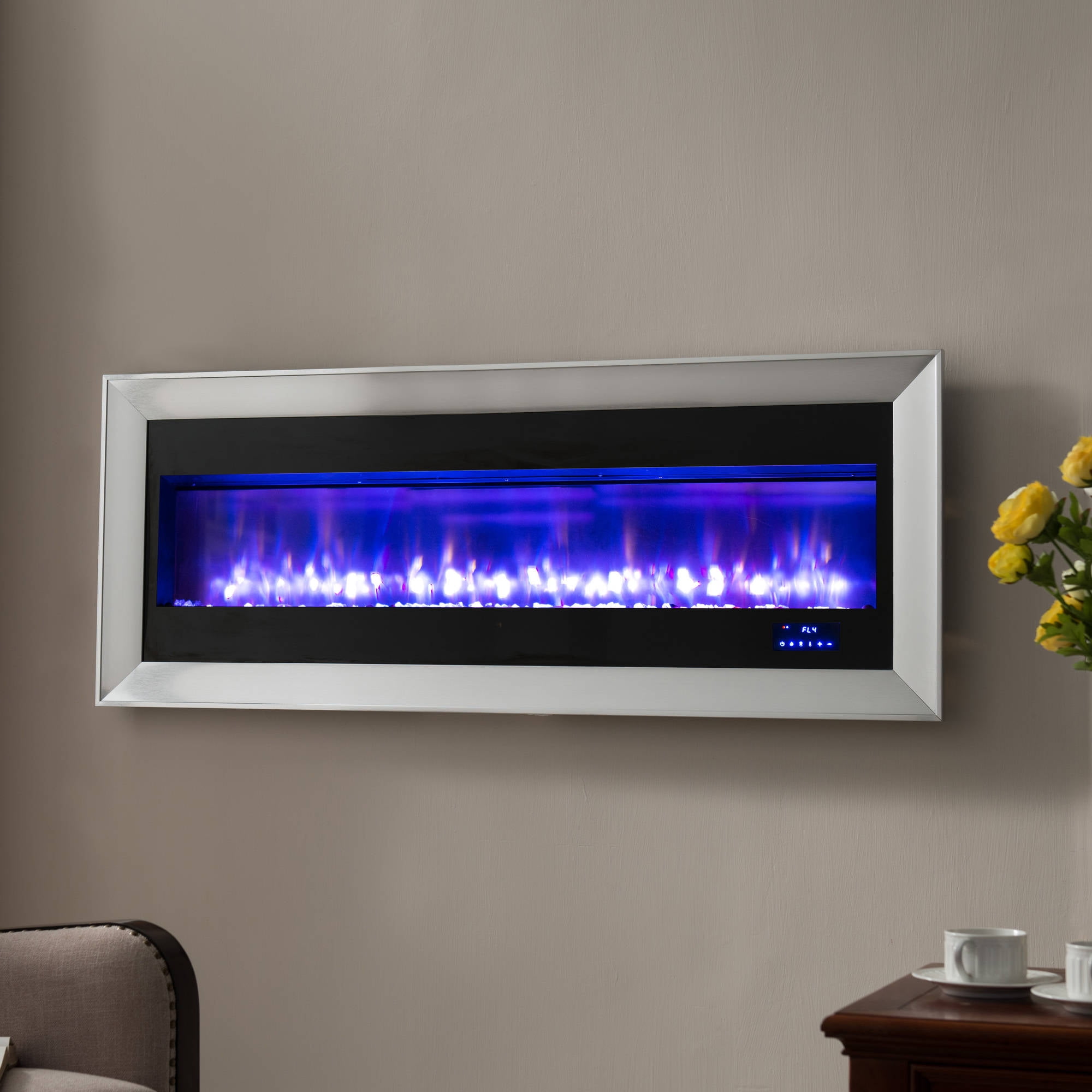Prokonian 63" Wall Mounted Electric Fireplace with Space Heater