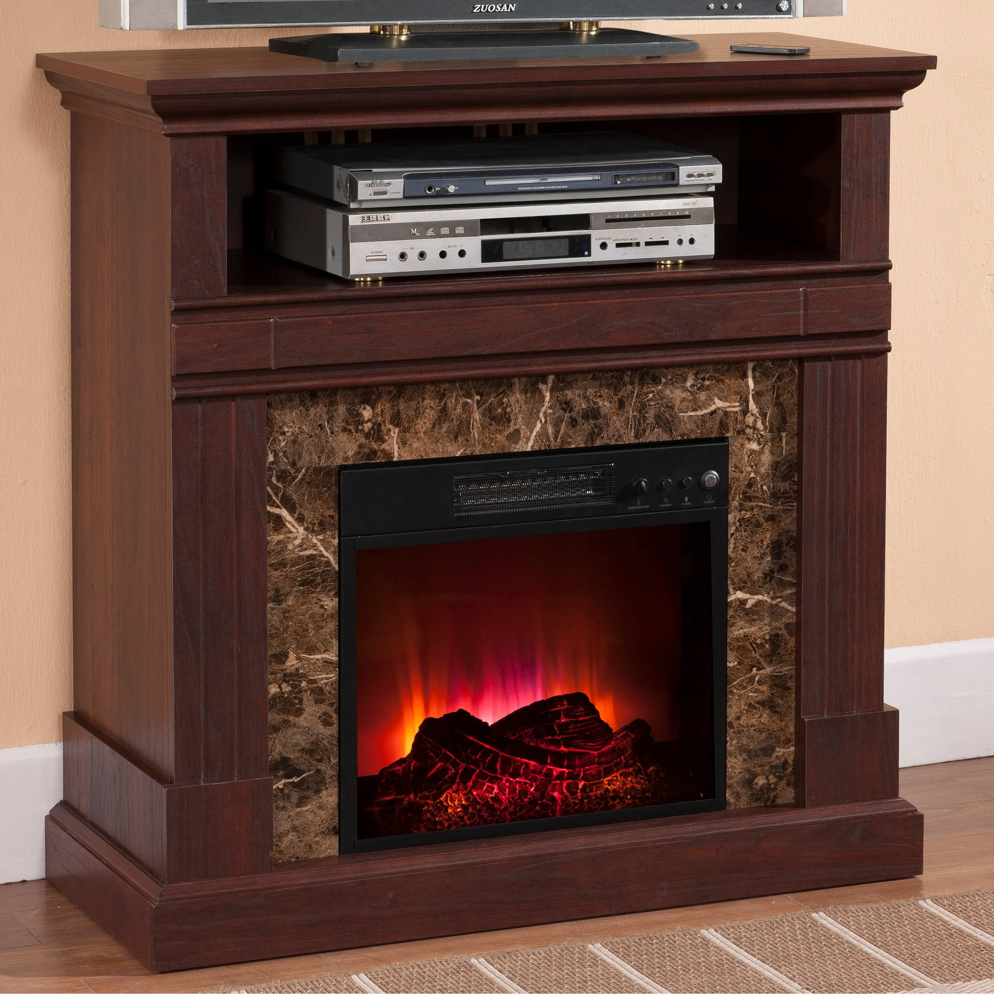 Prokonian Electric Fireplace with 36 Mantle, Deep Walnut #SP5185 -  Walmart.com