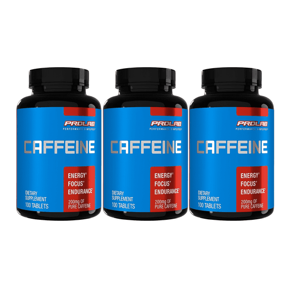 Prolab Caffeine Tablets 100 Count (Pack of 3)