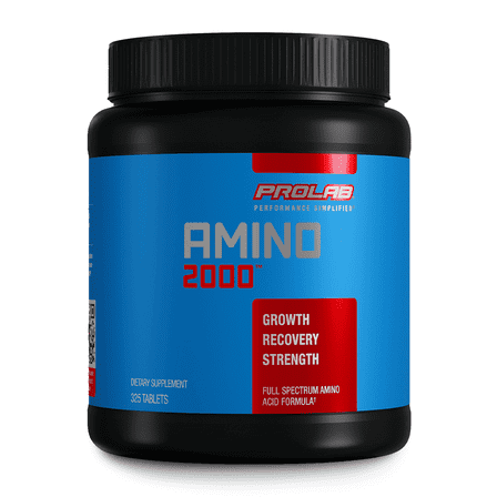 Prolab Nutrition Amino 2000, 325 Tablets – High-Potency Whey-Derived Amino Acid Supplement, 2000mg Per Tablet