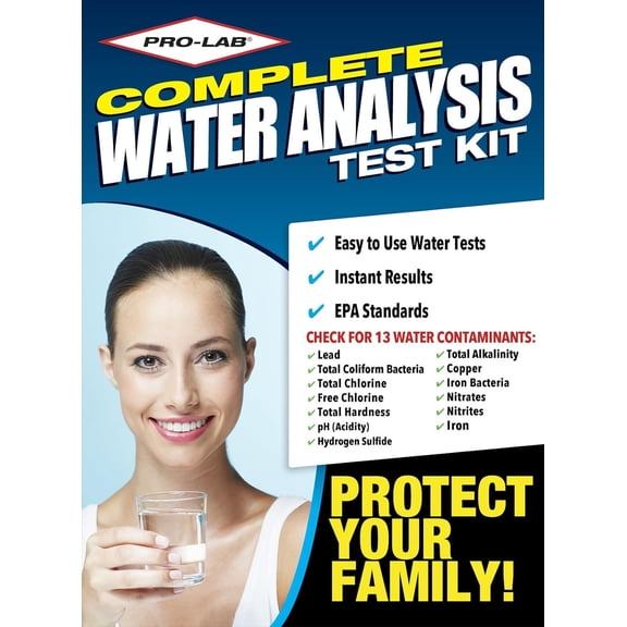 Prolab Nutrition Prolab Drinking Water Test Kit for Home Tap and Well - Tests for Lead, Bacteria, pH, More Construction & DIY Use, Standard Hardware Spec