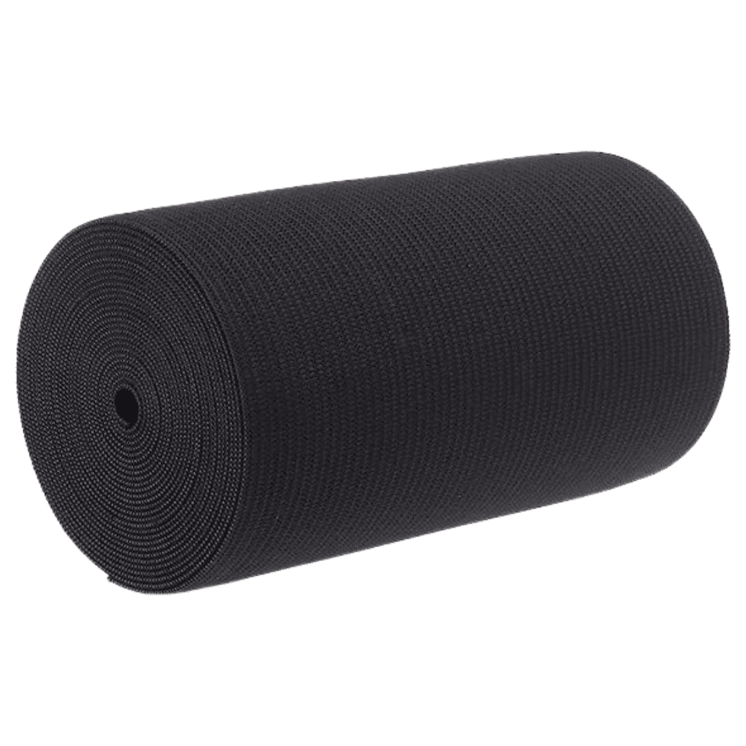 strong knitT 006　black Prolastic 6 inch Black Heavy Knit Elastic Value Pack, 2 yard