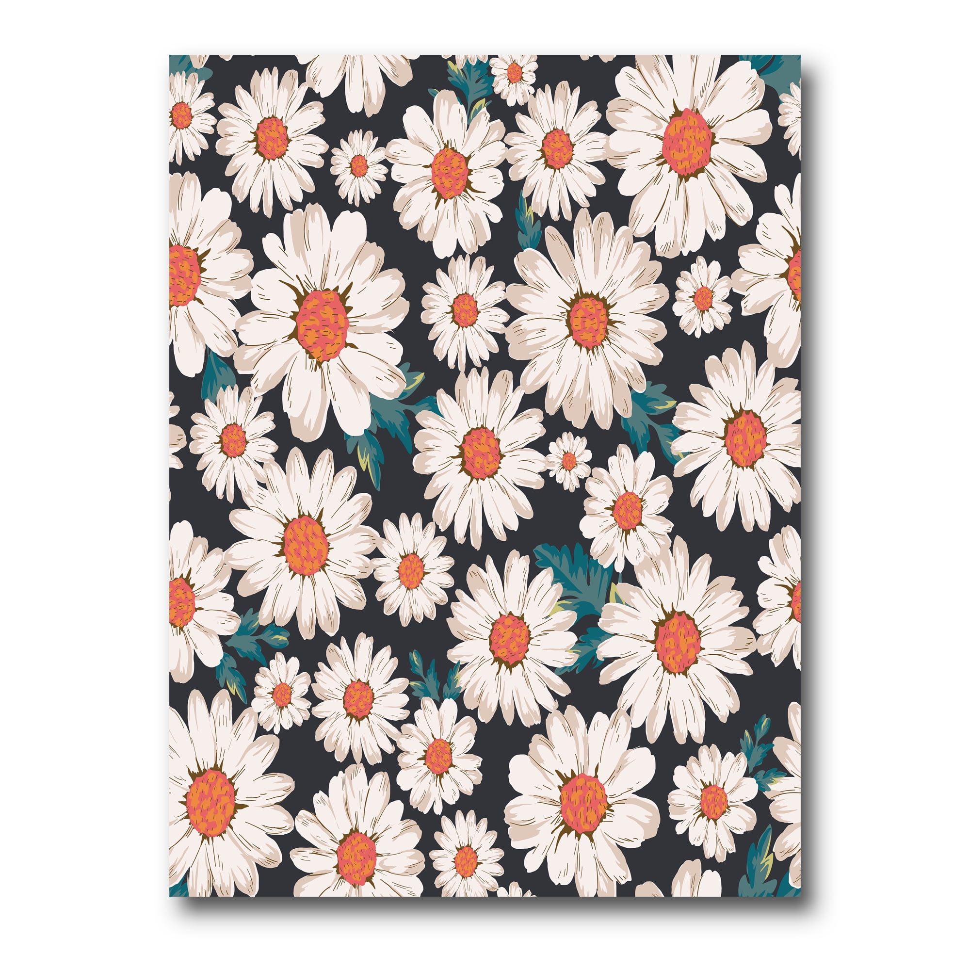 Prolific of White Daisy Flowers 8 in x 12 in Painting Canvas Art Print, by Designart