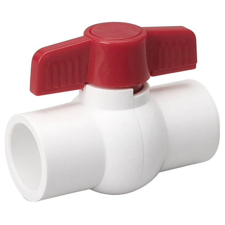 1 Inch PVC Ball Valve - Full Port, Manual Shutoff Valve For Water, Air, Or Chemical Lines