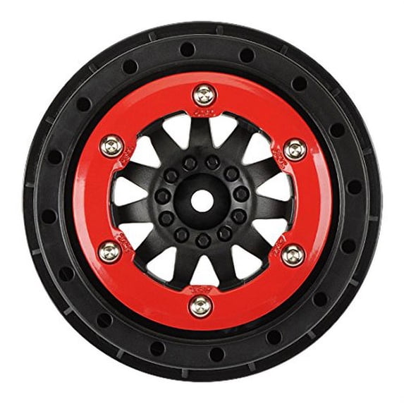 Proline Racing Pro274603 F-11 2.2"/3.0" Red/Black Bead Loc Wheels For Slash Rear
