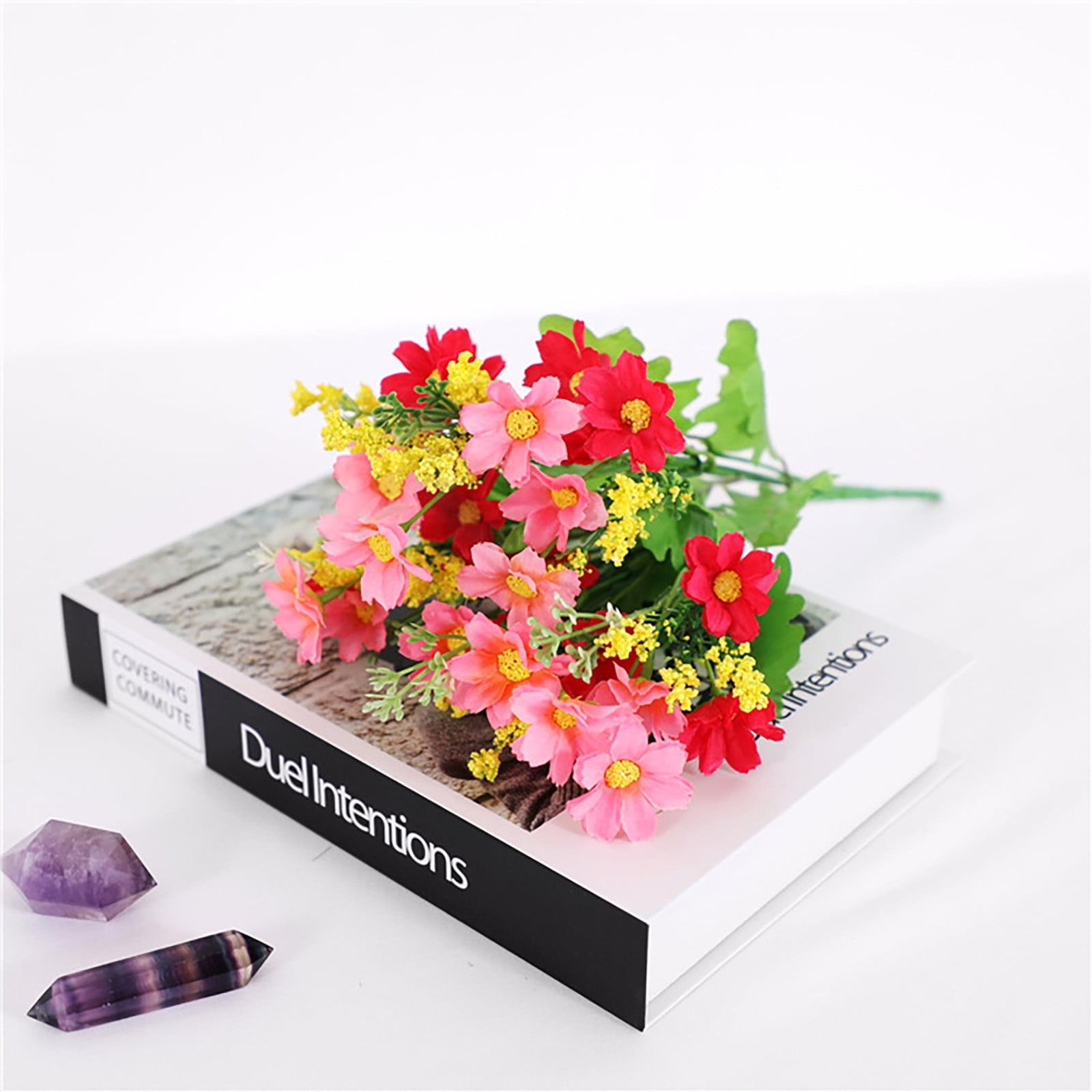 Prolriy Artificial Bundles Artificial Flower Faux Silk Daisy ...