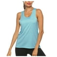 thumbnail image 1 of Prolriy Athletic Gym Workout Tops for Women Fitness Sports Casual Yoga Top Running Women Clothes O-Neck Sports Vest Women's Blouse Tank Top for Women, Womens Tops Blue L, 1 of 7