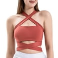 thumbnail image 1 of Prolriy Athletic Gym Workout Tops for Women, Women Bandage Neck Sleeveless Tops Running Workout Yoga Trendy Tank Sports Tops Shirts for Women, Womens Tops Watermelon Red XL, 1 of 7