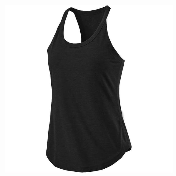 Prolriy Athletic Gym Workout Tops for Women Casaul Sport Solid Yoga Shirts Tie Workout Racerback Tank Tops Tank Top for Women, Womens Tops Black M