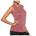 thumbnail image 1 of Prolriy Athletic Gym Workout Tops for Women Tank Racerback Athletic Workout Pleated Tops Yoga Women Shirts Women's Blouse Tank Top for Women, Womens Tops Pink M, 1 of 4