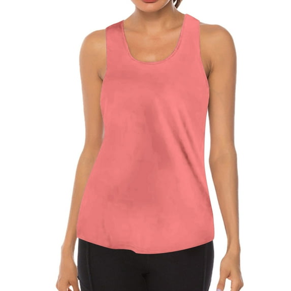 Prolriy Athletic Gym Workout Tops for Women, Womens Workout O Neck Sleeveless Breathable Backless Tank Yoga Tops Shirt Tank Top for Women Rose Gold S
