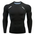thumbnail image 1 of Prolriy Athletic Workout Shirts for Men, Mens Fitness Long Sleeve Running Sports T Shirt Men Muscle Athletic Gym Compression Clothes Compression Shirt Men, Mens Shirts Dark Gray M, 1 of 2