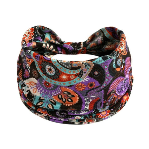 Prolriy Bandana Headbands for Women Running Yoga Headband Exercise Headband Non-Slip Hair Ladies Elastic Knotted Elastic Hijab Headband Wide Wicking Sports Headband Hair Accessories for Women