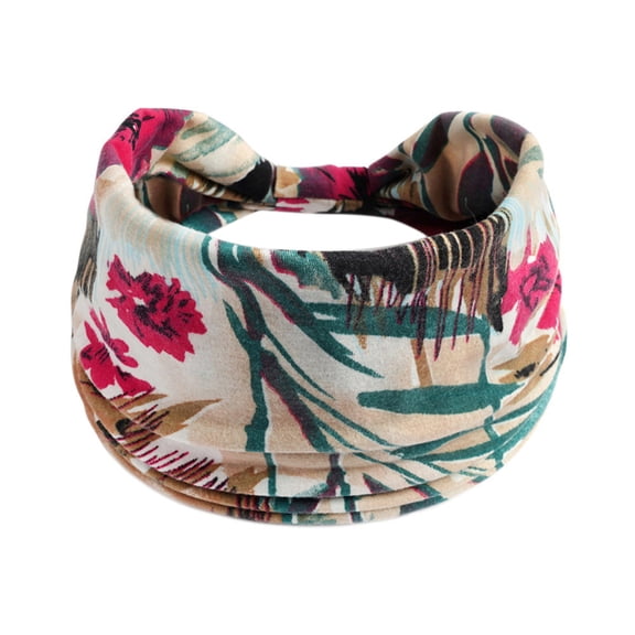 Prolriy Bandana Headbands for Women Running Yoga Headband Exercise Headband Non-Slip Hair Ladies Elastic Knotted Elastic Hijab Headband Wide Wicking Sports Headband Hair Accessories for Women