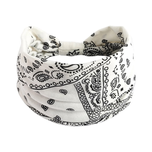 Prolriy Bandana Headbands for Women Running Yoga Headband Exercise Headband Non-Slip Hair Ladies Elastic Knotted Elastic Hijab Headband Wide Wicking Sports Headband Hair Accessories for Women