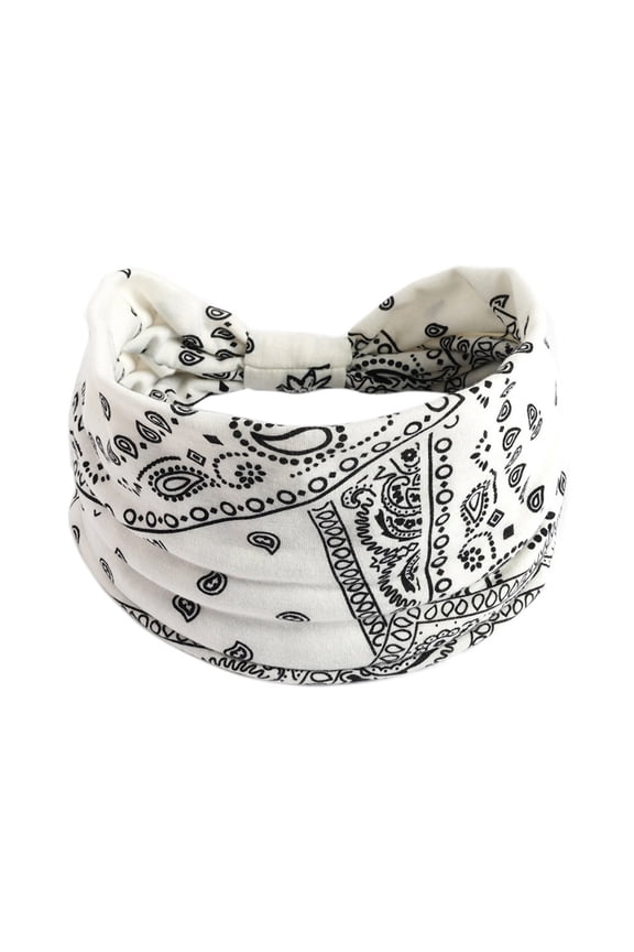 Bandana Headbands for Women Running Yoga Headband Exercise Headband Non-Slip Hair Ladies Elastic Knotted Elastic Hijab Headband Wide Wicking Sports Headband Hair Accessories for Women
