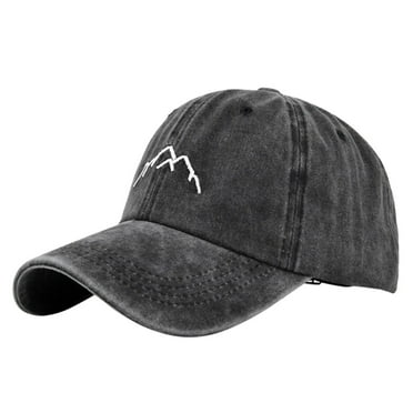 Prolriy Baseball Cap Hats for Men Women Denim Retro Washed and Old Destroyed Peaked Cap Solid Color Baseball Cap Trucker Hat Black
