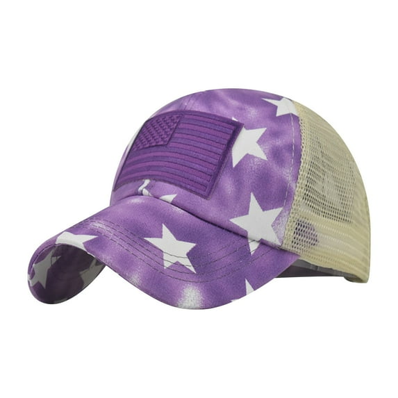 Prolriy Baseball Cap Hats for Men Women Embroidery Solid Color Duck Hat Trend Personality Outdoor Print Breathable Mesh Hat Trucker Hat Purple