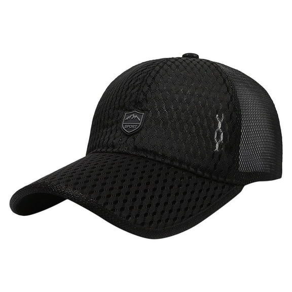 Prolriy Baseball Cap Hats for Men Women, Men Outdoor Long Brim Sunshade Hat Mesh Breathable Baseball Cap Peaked Hat Trucker Hat Black
