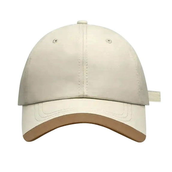 Prolriy Baseball Cap Hats for Men Women Spring/Summer Big Headed Soft Top Colored Duck Tongue Hat Baseball Hat Trucker Hat Beige