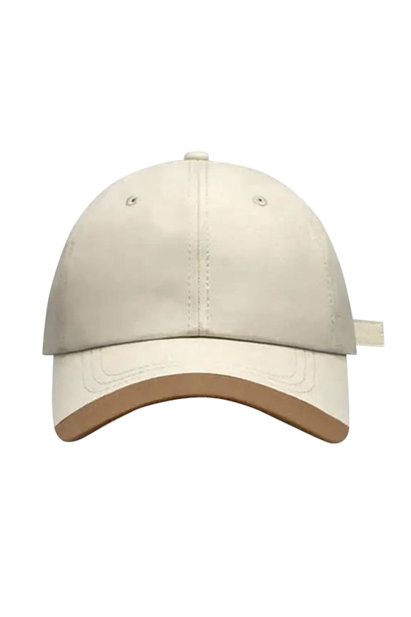 Baseball Cap Hats for Men Women Spring/Summer Big Headed Soft Top Colored Duck Tongue Hat Baseball Hat Trucker Hat Beige