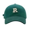 thumbnail image 1 of Prolriy Baseball Cap Hats for Men Women Spring/Summer Big Headed Soft Top R Letter Solid Duck Tongue Hat Baseball Hat Trucker Hat Green, 1 of 3