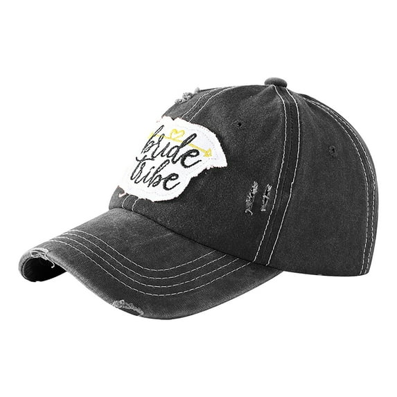 Prolriy Baseball Cap Hats for Women, Women's Autumn/Winter Frosted Letter Four Seasons Curved Baseball Hat Trucker Hat Black