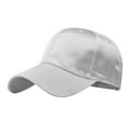 thumbnail image 1 of Prolriy Baseball Cap Male Female Neutral Summer Satin Solid Baseball Caps Hat Visors Hats for Men White One Size, 1 of 4
