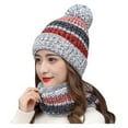 thumbnail image 1 of Prolriy Beanie for Women, Womens Flocking Warm Thermal Hat Knitting Earmuffs Cycling Winter Hat Scarf Baseball Caps Wool Beanie Winter Hats for Women Grey, 1 of 2