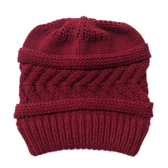 Prolriy Beanie for Women Crochet Solid Cap Cap Knit Outdoor Stitching Warm Women Hats Peaked Hats Wool Beanie Winter Hats for Women Red