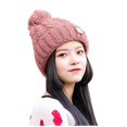 thumbnail image 1 of Prolriy Beanie for Women Outdoor Woolen Kat Ear All- Knitted Plush Warm Cute Hat Cycling Baseball Caps Wool Beanie Winter Hats for Women Pink, 1 of 7