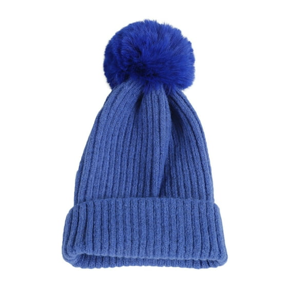 Prolriy Beanies Hats Men All Girls Boys Winter Hats Fleece Warm Thick Fashion Knitted Hat, Hats for Men Blue One Size