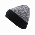 thumbnail image 1 of Prolriy Beanies Hats Men Color Matching Jacquard Autumn and Winter Knitted Hat Outdoor Thickened Fashion Versatile Ear Wool Hat Hats for Men Black M, 1 of 3
